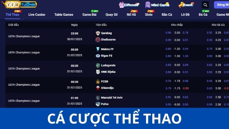 Cá cược thể thao nhà cái Tin88 - Nổi bật hàng đầu